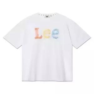 lee 스티치 빈티지 로고 티셔츠 화이트