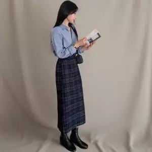 [하프클럽/]여성 플리츠 랩 스커트 레이어드 큐롯 와이드핏 7부 팬츠