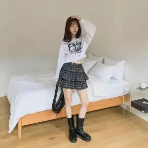 [하프클럽/]여성 캐주얼 면혼합 세미 크롭 후드 스트링 맨투맨
