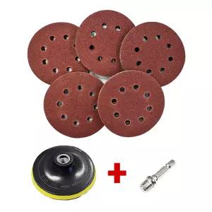 원형사포 50장+샌딩패드 M14(육각아답터포함) 50mm/75mm/100mm/125mm무홀/125mm 8홀/150mm