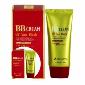 국산 업소용 3W클리닉 UV 썬블럭 BB크림 SPF50+ PA+++ 50ml 단체선물