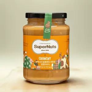 슈퍼너츠 하이올레산땅콩 크런치 땅콩버터 460g 무가당 식물성고단백 피넛버터