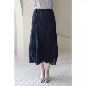 [요이츠](택가 198,000원)티어드 플리츠 밴딩 롱 스커트_YJ05WRPSK03