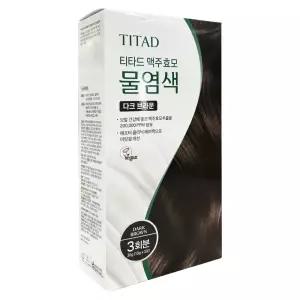 티타드 맥주효모 물염색 새치 커버 염색약 다크브라운 30g 1개
