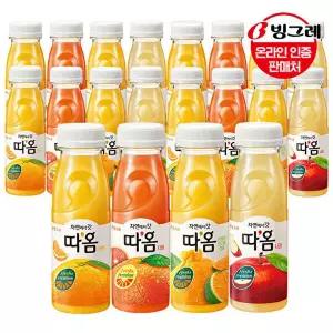 [빙그레][T] 빙그레 따옴 주스 4종 235ml 20병 /오렌지/천혜향/자몽/사과