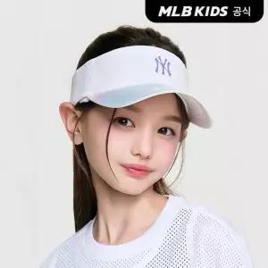 [MLB키즈 공식]26SS 여아 쿨필드 레인보우 리본 썬캡 NY (White) 7FSC44063-50WHS