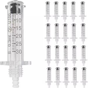 20개 빈 드롭퍼 병 노즐 어댑터 헤드 0.3ml 플라스틱 앰플 메이크업 펜 용기 작은 일회용 바이알 교체 부품