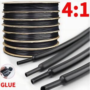 접착제가 있는 열 수축 튜브 4 1, 이중 벽 튜브 슬리브 랩 와이어 케이블 키트, 4mm, 6mm, 8mm, 12mm, 16mm, 20mm, 24mm, 32mm