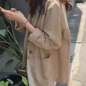 린넨 마이 루즈핏 캐주얼 간절기 여성 린넨 자켓 여름 점퍼