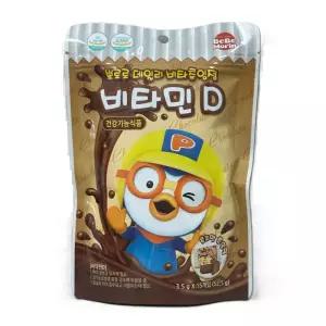 츄어블 뽀로로 비타 비타민D 츄잉정 초코맛 52.5g(15개입)x12개 개별포장 어린이 간식 키즈