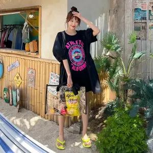 [핑크시슬리] 어센틱 네온 셔링 볼륨소매 루즈 원피스
