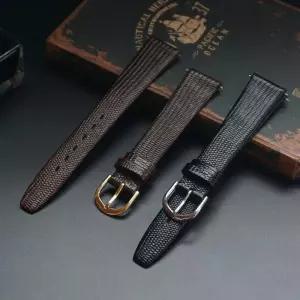 시계줄조절 AMHUGE 빈티지 시계 스트랩 도마뱀 엠보싱 송아지 가죽 얇고 밴드 12mm 14mm 16mm 17mm 18mm 19