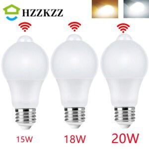 오로라무드등 E27 20W AC220V LED 모션 센서 전구 램프 PIR 자동 ON OFF 주차 조명 AC85V 265V에 빛을 주도