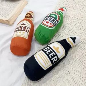 (다올)강아지 삑삑이 소리나는 맥주병 장난감 바스락 인형