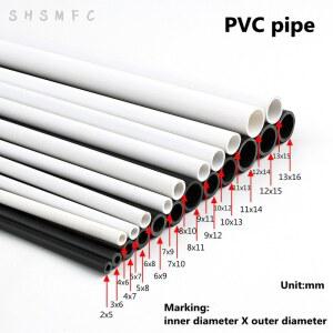 PVC 파이프 물고기 탱크 수족관 튜브 정원 관개 급수 피팅 DIY 길이 50CM 외경 16MM 흰색과 검정색
