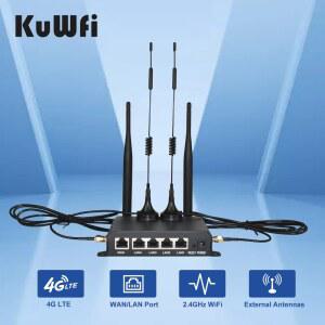 휴대용라우터 KUWIF 산업용 4G LTE 라우터 WR181 300MBPS 금속 50 케이스, 1WAN 밴드, M2MECHATRONICS영상 글로벌 감시용 20 C, WIFI, 4LAN