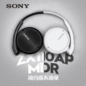 오리지널 소니 MDR-ZX110AP 유선 헤드셋 스테레오 사운드 3.5mm 접이식 온이어 헤드폰 (내장 마이크 포함)