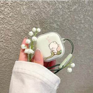 삼성 갤럭시 버즈 3 FE 4 프로 라이브 3프로 4프로 2프로 2 투명 이어폰 케이스 커버 (후크 포함) 펄스 풋