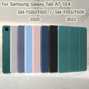 갤럭시 탭 A7 10.4 2020 SM-T500 마그네틱 케이스, 트라이폴드 스탠드 플립 커버 소프트 TPU 쉘