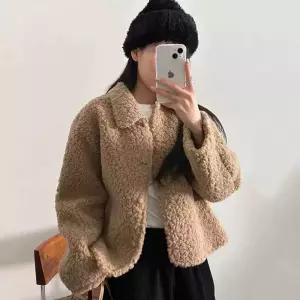 여성 양털 양털후리스 코트 리얼 뽀글이 퍼자켓 루즈핏