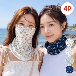 [T쇼페][2+2] 아이스실크 퓨어플라워 햇빛차단 마스크 (총 4p)