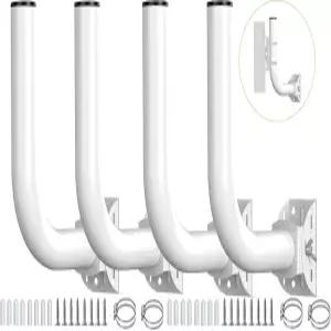 네트워크 폴 마운트 브래킷 유비쿼티 50 조절식 및 월 야외 포인트 투 WiFi CPE 클트 브리지 4팩