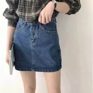 셀럽하우스 워싱데님 청치마 하이웨스트 데님 여자 미니스커트