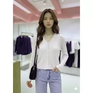 [롯데백화점]SOUP 브이넥 골지 스판 긴팔 가디건  SC6GD80A