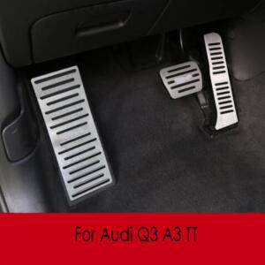 알루미늄 자동차 발판 페달 연료 가스 브레이크 패드 플레이트 아우디 Q3 8U A3 8P A1 TT LHD 스타일링 액
