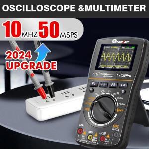 TOOLTOP ET828Pro 10MHz 50Mps/s 휴대용 오실로스코프 6000 True RMS 멀티미터 전압계 전류계 자동차 계산
