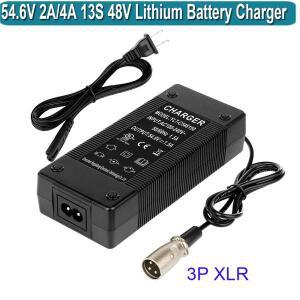 48V 2A 충전기 출력 54.6V 3핀 XLR 수형 플러그(48볼트 충전기용) 13S 리튬 배터리 팩