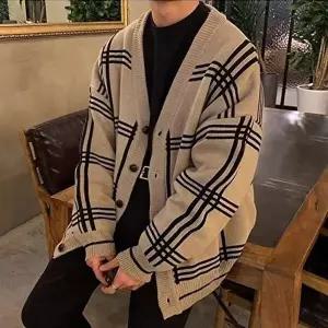 남자 브이넥 집업 캐쥬얼 니트 니트가디건 남편 겨울-WFJ40EI