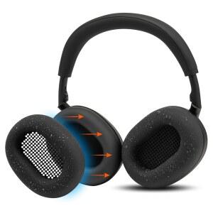 WC 스웨트Z XM6 U2013 특허 실리콘 이어패드 스웨트 커버 위키드 쿠션의 소니 WH-1000XM6 호환 | 패드Z XL에 맞지 않음 땀 방지 및 쉽게 세탁 가능 블랙 hBP