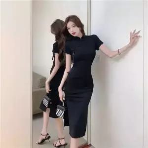 마르소 원피스 치마 하계 빈티지 여성H라인 변형 트임 UNO2