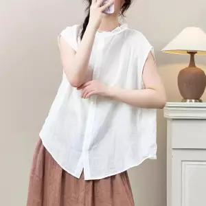 EAMT 여사친 여름 카디건 앞뒤 모시 민소매 솔리드 입기 상의 양면으로 EUNG2