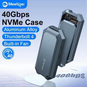 Meetiger Thunderbolt USB4 M.2 SSD 케이스 40Gbps 어댑터 Type-C 하드 드라이브 호환되는 알루미늄 NVMe