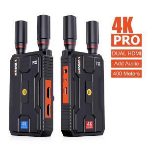 400M Pro 5G 4K 무선 HDMI 익스텐더 듀얼  송기 지원 배터리 카메라 노트북 PC-TV