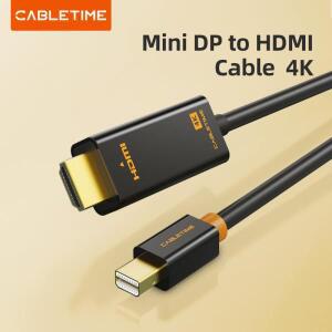 CABLETIME  디스플레이 포트-HDMI 케이블 4K/HD Thunderbolt 2 Book Air Mini C054 용 포트 어댑터 코드