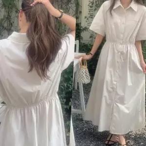 카라 밴딩 플레어 셔츠 원피스 LL-1002594