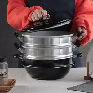 알루미늄 업소용 가정용 3단찜솥28 30 33cm 찜기 찜가마솥 찜솥