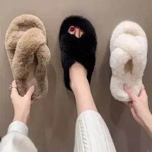 [하프클럽/]털슬리퍼 여성 뮬슬리퍼 실내화