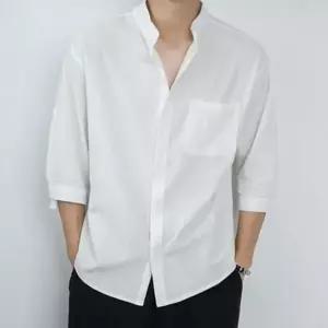 [라일리의류] Rly 데일리 린넨 셔츠 7부 캐주얼 헨리넥 셔츠 남방