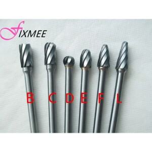 1개 6x10mm 길이 카바이드 알루미늄 절단 로터리 버 샹크 거친 톱니형 파일 전동 공구 드릴 비트
