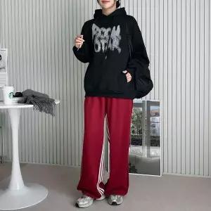 [하프클럽/]검정 후드티 그래픽티셔츠 프린팅티셔츠 맨투맨 오버핏 루즈핏