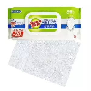 3M 째든때 기름때 제거 주방 청소용 세정 물티슈 60P 세정제 찌든때 냄새