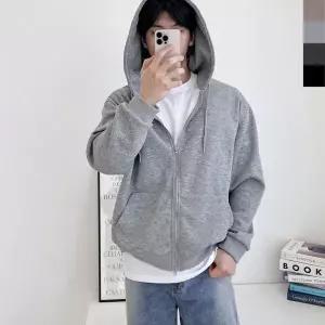 [하프클럽/]남성 커플 봄 가을 간절기 겨울 오버핏 투웨이 후드 집업