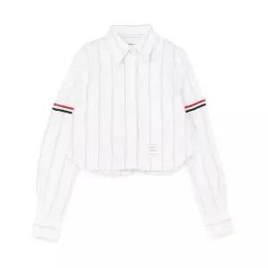 THOM BROWNE  26SS 옥스포드 코튼 암밴드 크롭 셔츠 (FLL183O F0660 100)