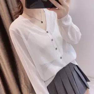 [하프클럽/]여자 파스텔톤 데일리 베이직 시스루 브이넥 가디건