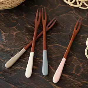 모던칼라 우드 티포크 4color5pcs 홈카페 주방소품 카페소품 포크세트