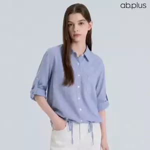 [ab.plus] 면 스트링 롤업 포켓 셔츠 블라우스 (LSA3MB35A)